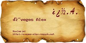 Üveges Alex névjegykártya